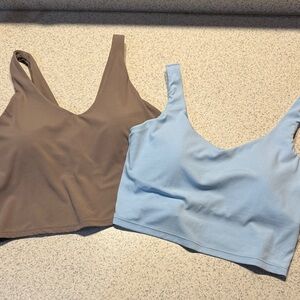 Women's Sports Bras - Blue and Brown